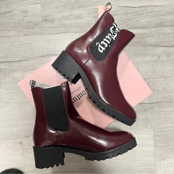 Juicy Couture One-Up A Burgundy Ankle Chelsea Booties, 10M - Picture 4 of 10